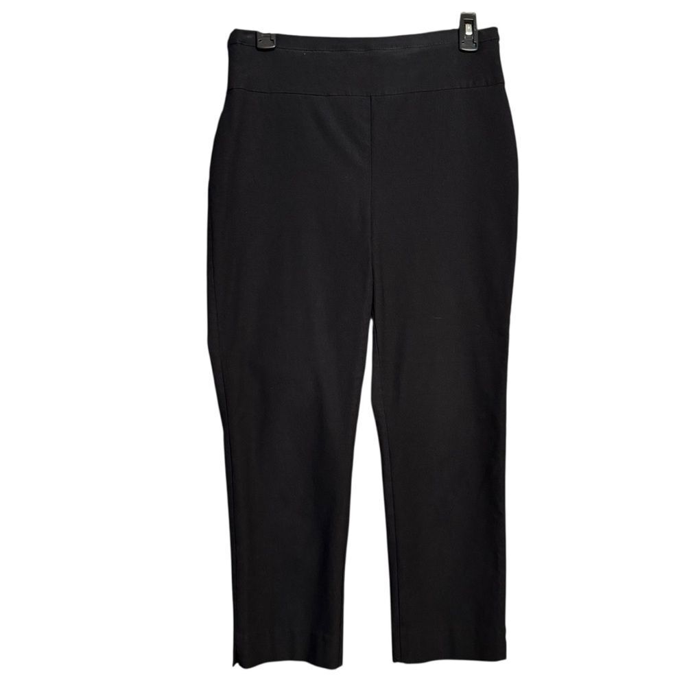 So Slimming by Chico's Black Crop/Ankle Pull On Pants Stretchy Waist Size 0.5(S)
